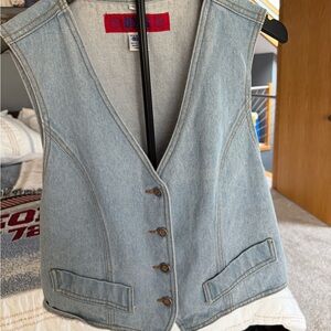 Vintage Classic Duds Clothing Light Blue Denim Vest